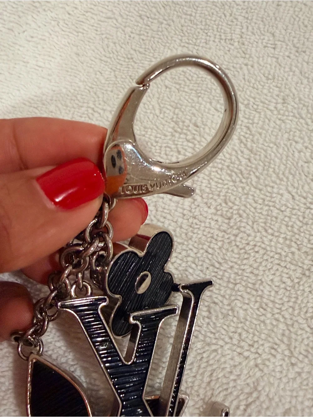 Louis Vuitton Black LV Monogram Key & Flower Charm Keyholder